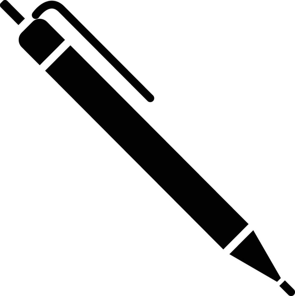 bal pen solide en glyph vector illustratie
