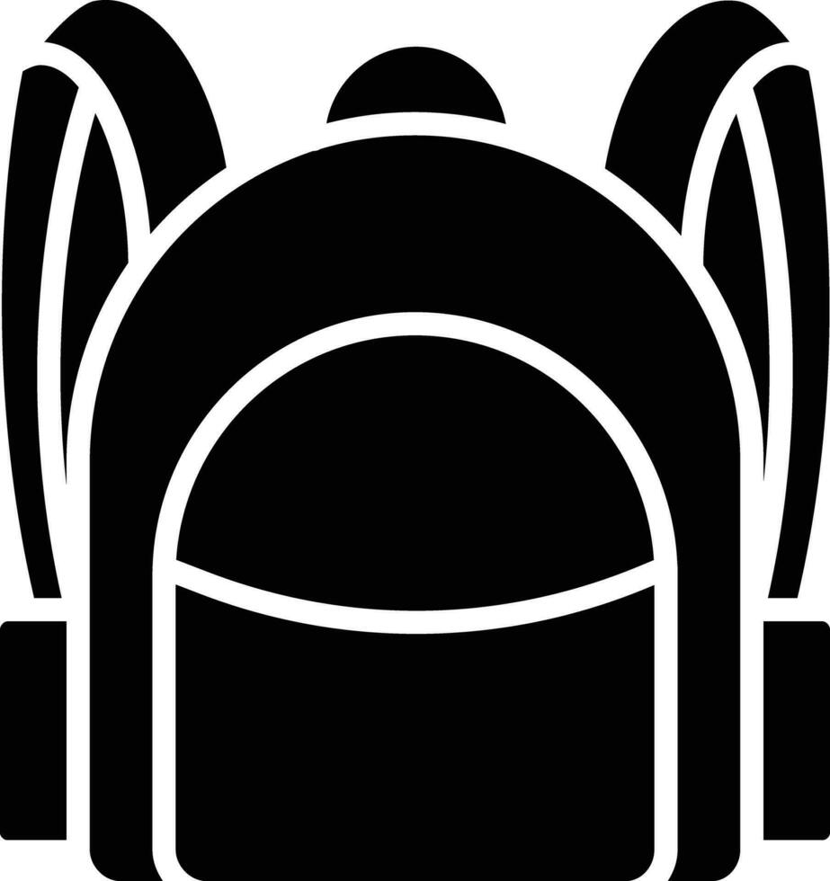 school- zak solide en glyph vector illustratie