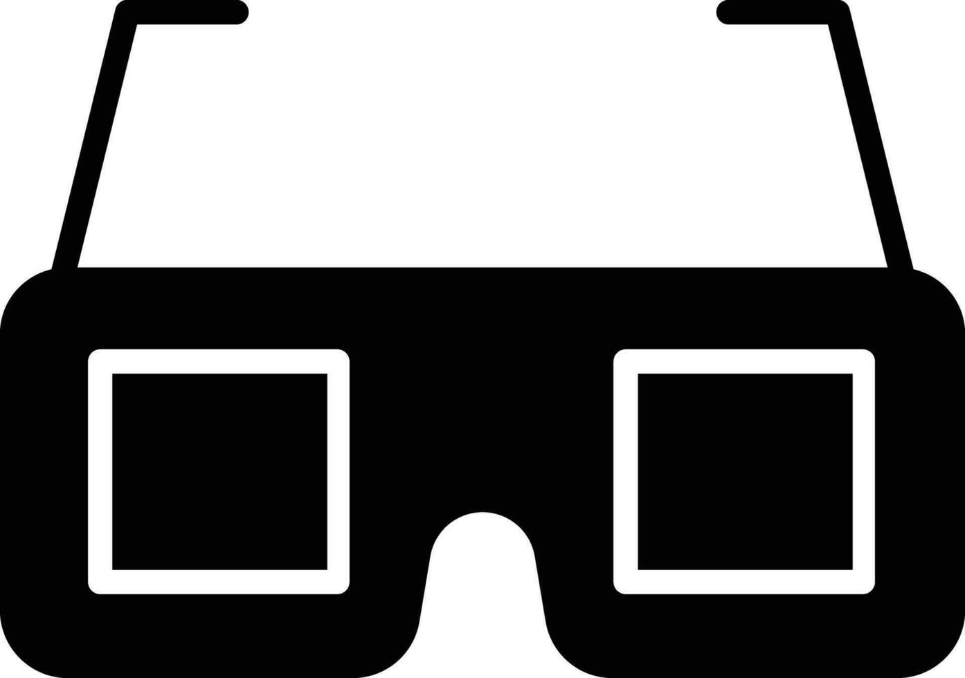 3d bril solide en glyph vector illustratie