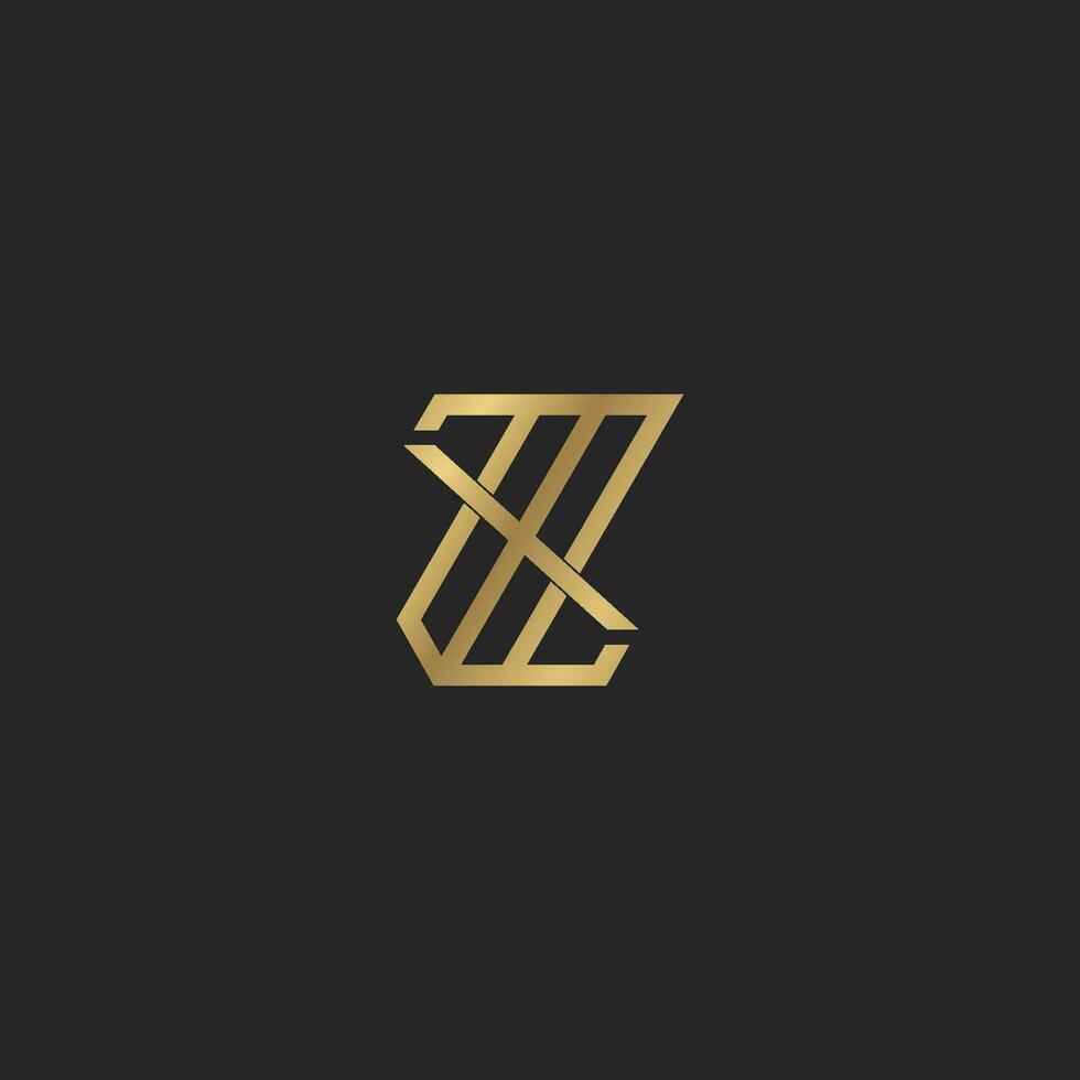 alfabet letters initialen monogram logo xz, zx, x en z vector