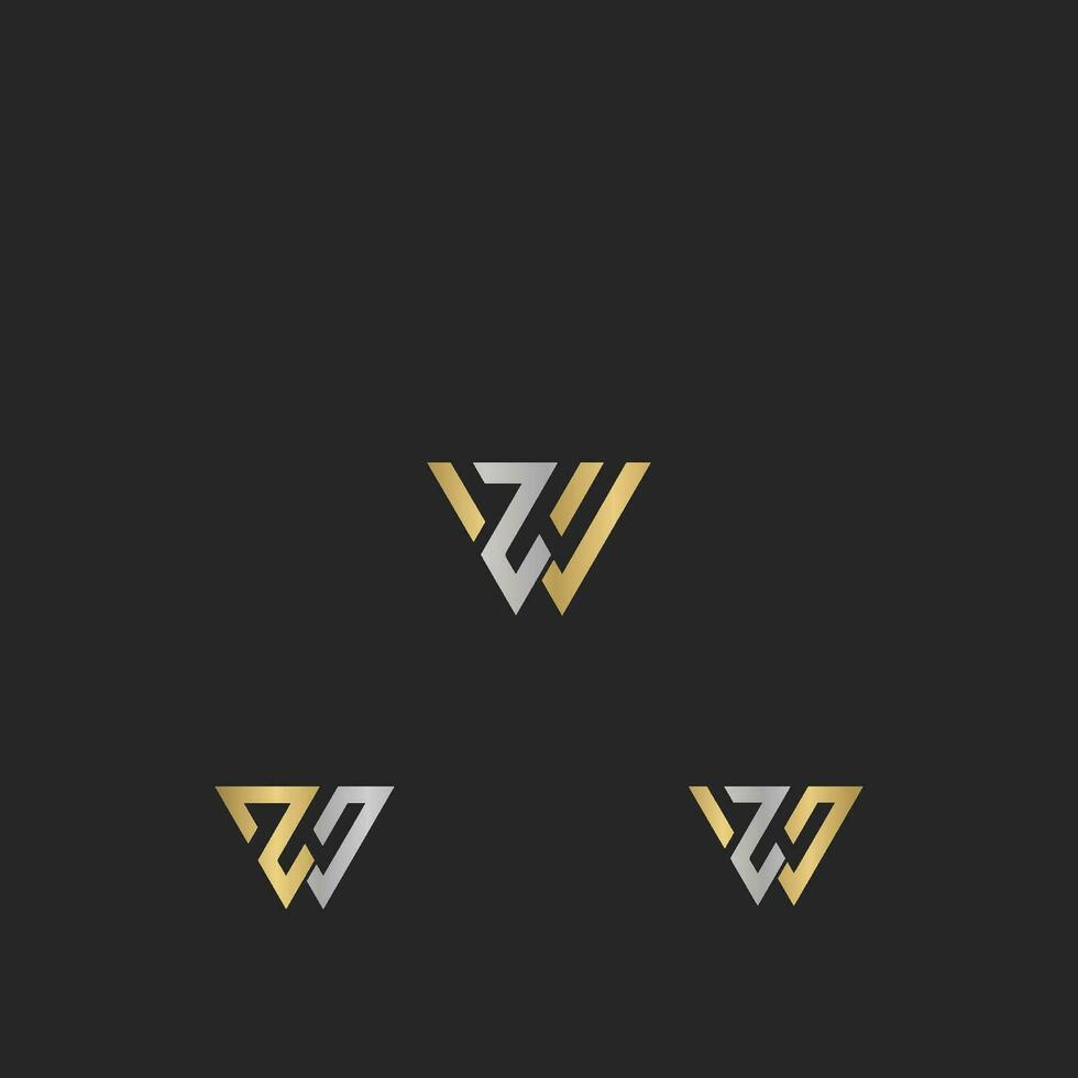 alfabet brieven initialen monogram logo wz, zw, z en w vector