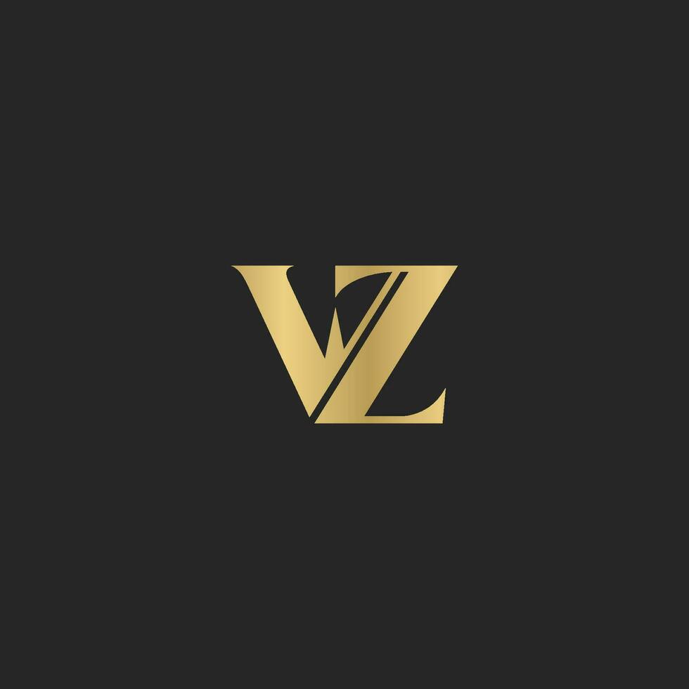 alfabet brieven initialen monogram logo wz, zw, z en w vector