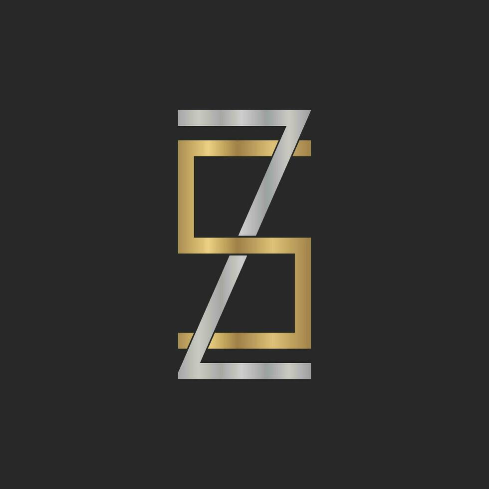 alfabet initialen logo zo, zs, z en s vector