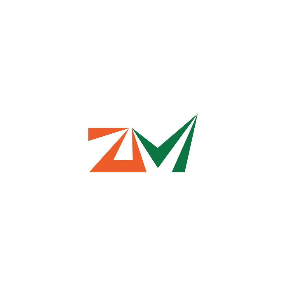 alfabet initialen logo zm, mz, z en m vector