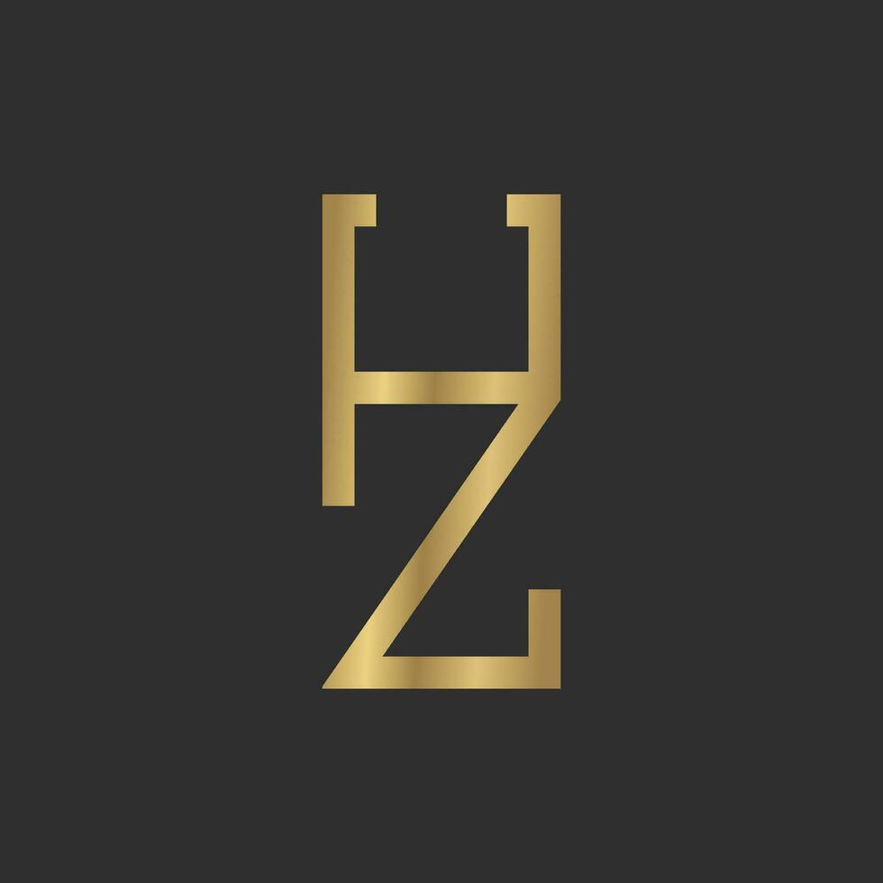 alfabet initialen logo hz, zh, h en z vector