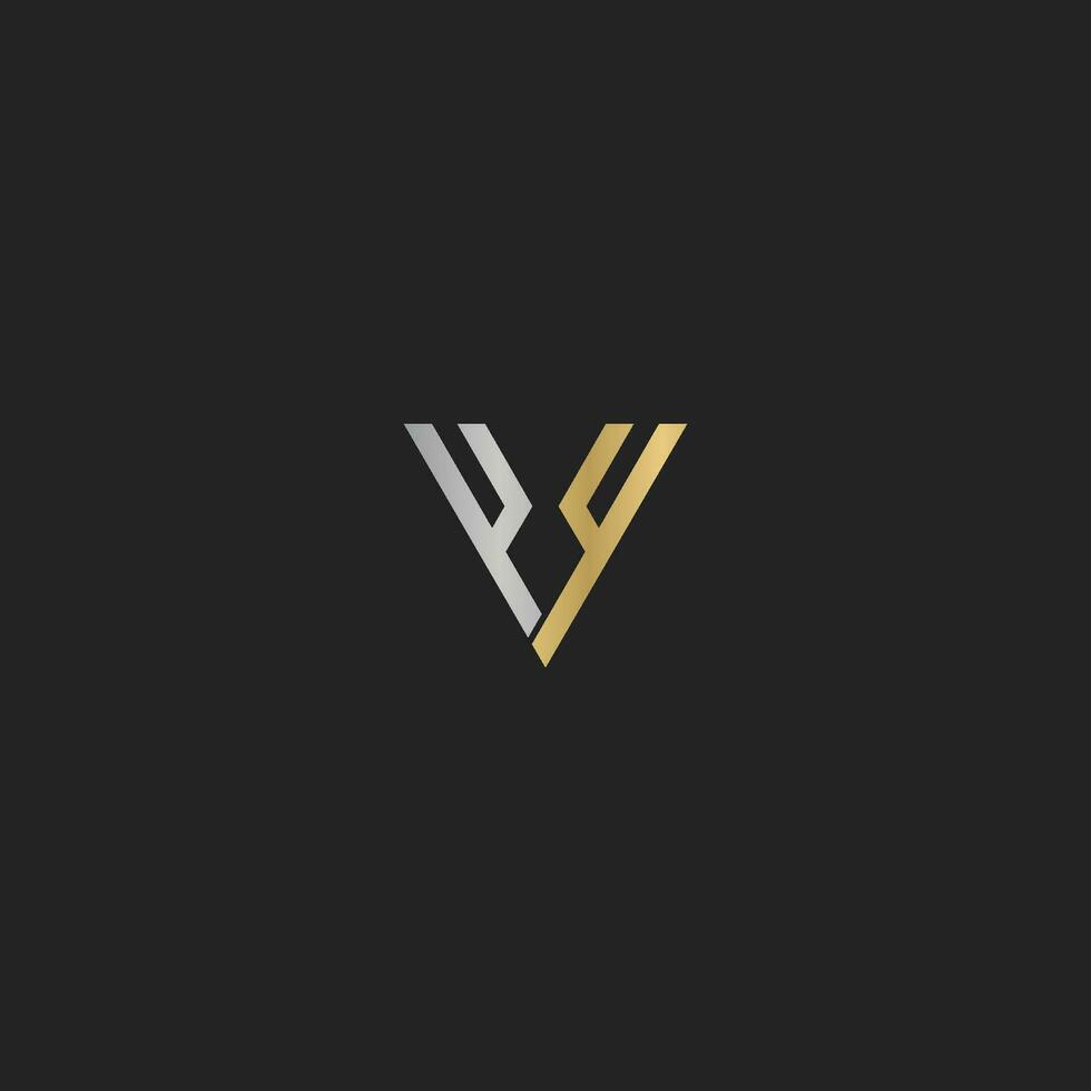 ja, yv, v en y abstract eerste monogram brief alfabet logo ontwerp vector