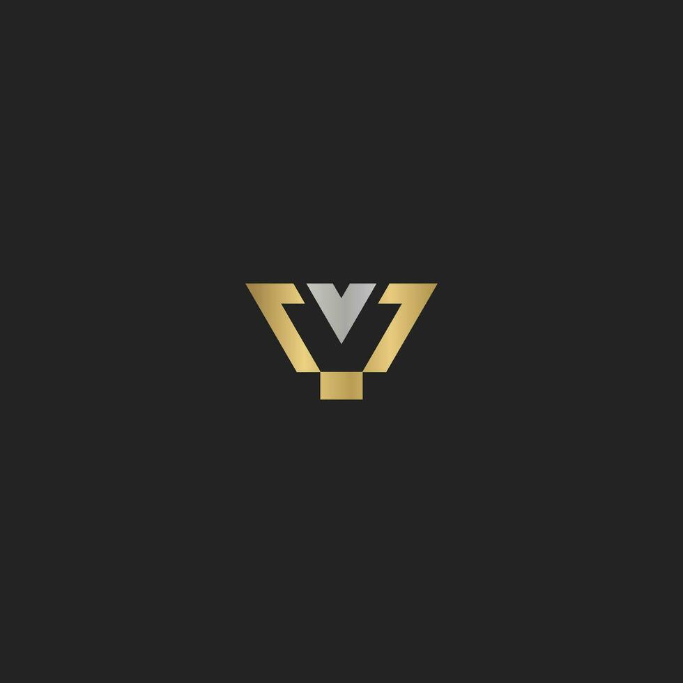 ja, yv, v en y abstract eerste monogram brief alfabet logo ontwerp vector