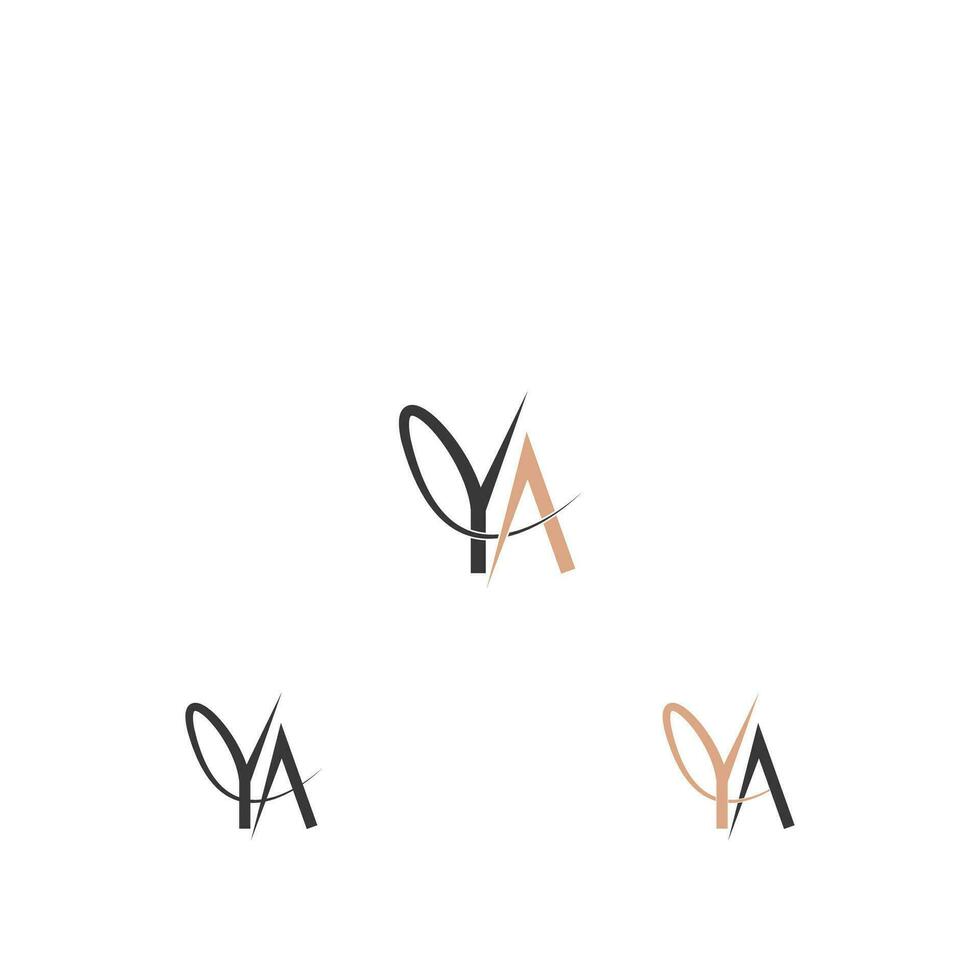 alfabet letters initialen monogram logo ay, ya, a en y vector