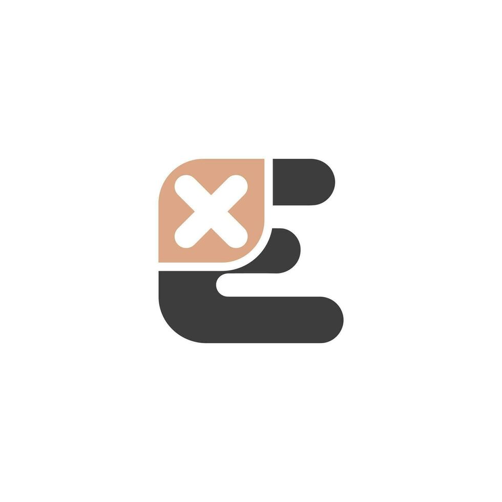 alfabet initialen logo xe, ex, e en X vector