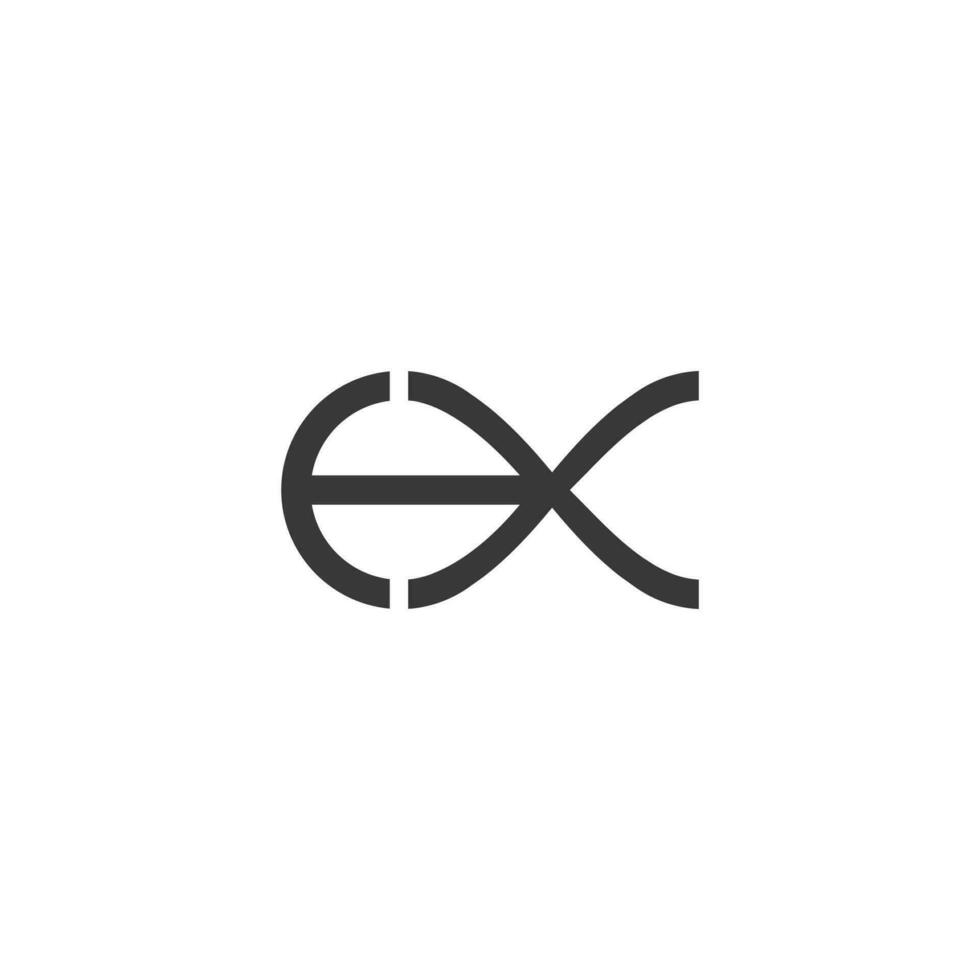 alfabet initialen logo xe, ex, e en X vector