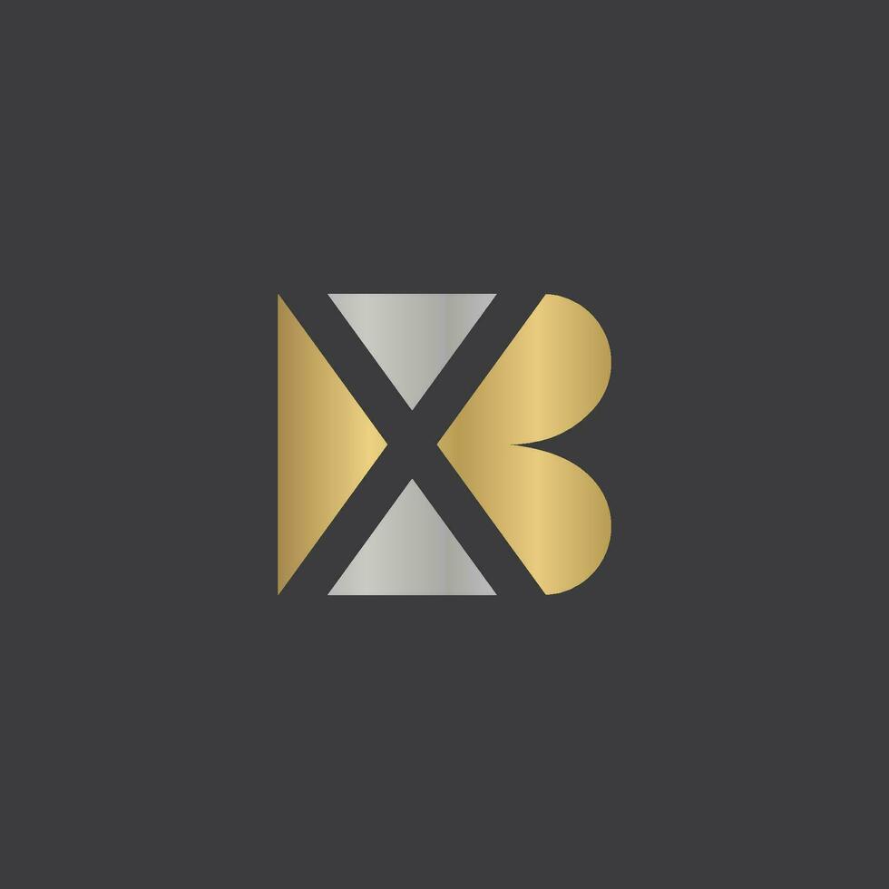 alfabet initialen logo bx, xb, X en b vector