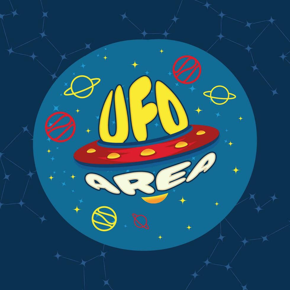 schattig tekenfilm buitenaards wezen ufo sticker vector