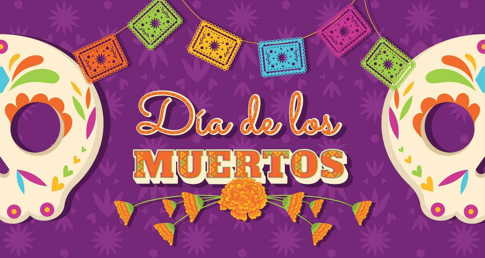 schattig dia de los Muertos poster vector