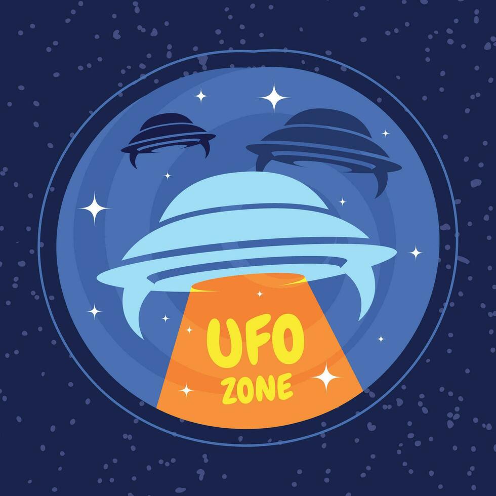 schattig tekenfilm buitenaards wezen ufo sticker vector