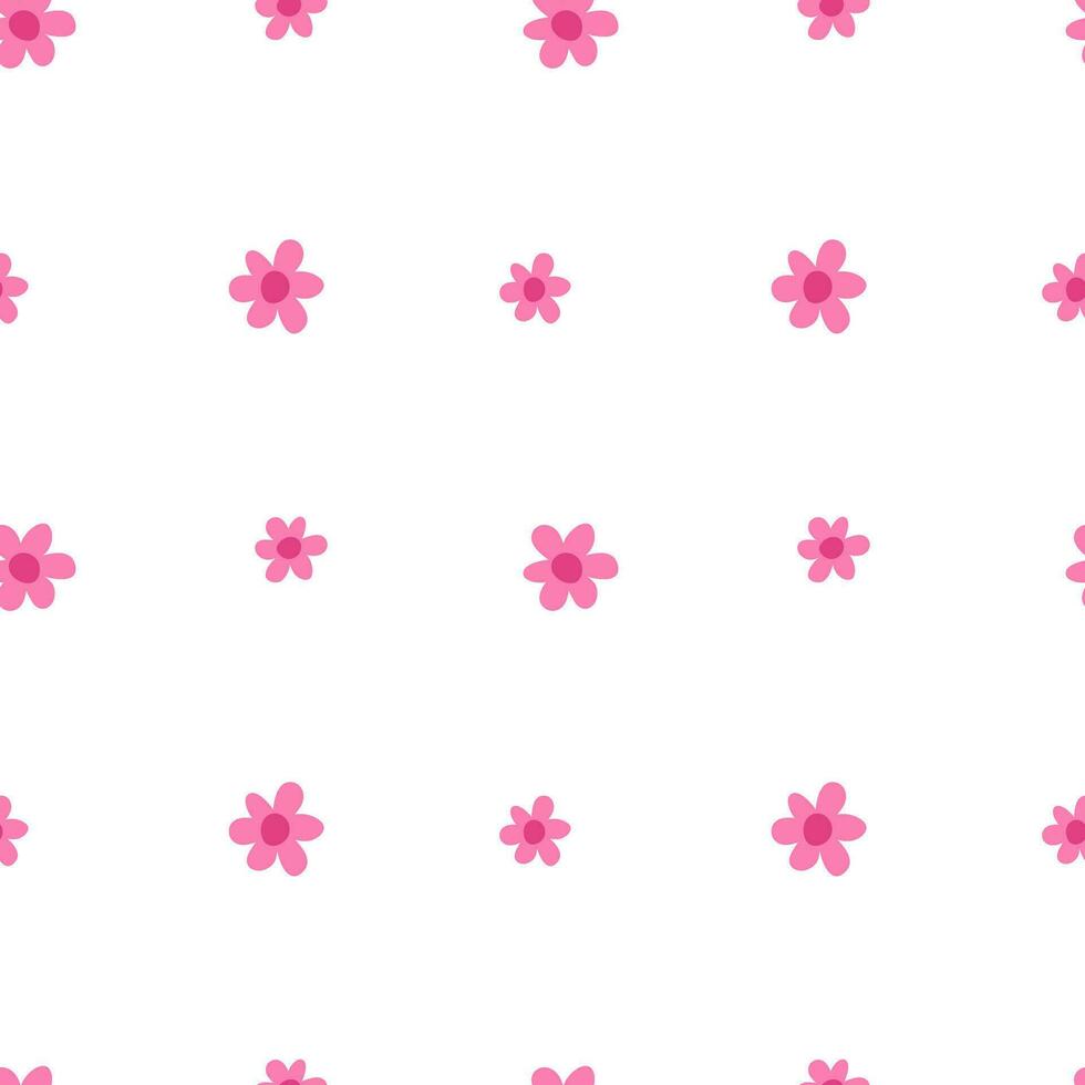 roze bloemen naadloos patroon. vector weinig bloemen Aan wit achtergrond