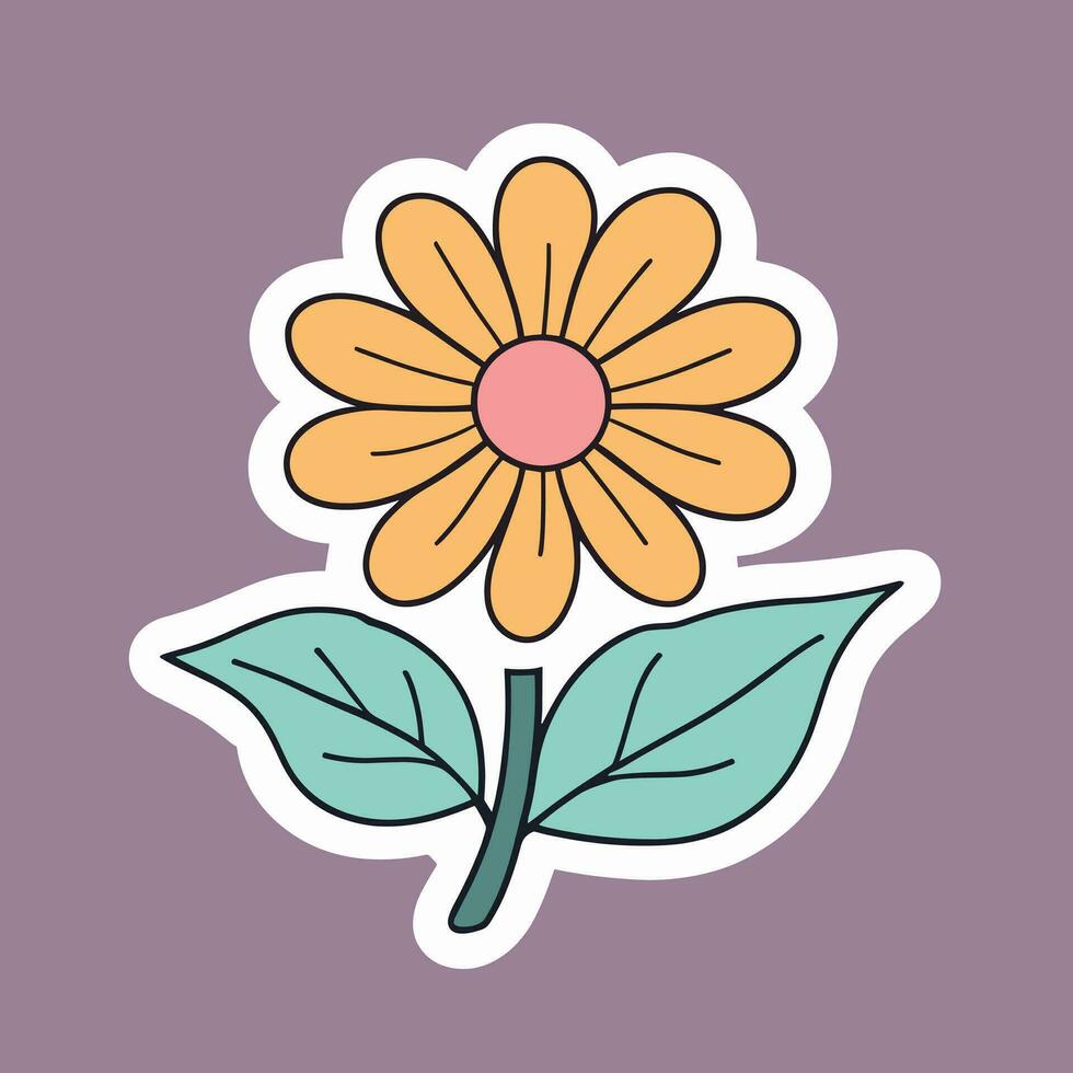 bloem tekenfilm illustratie vector sticker ontwerp