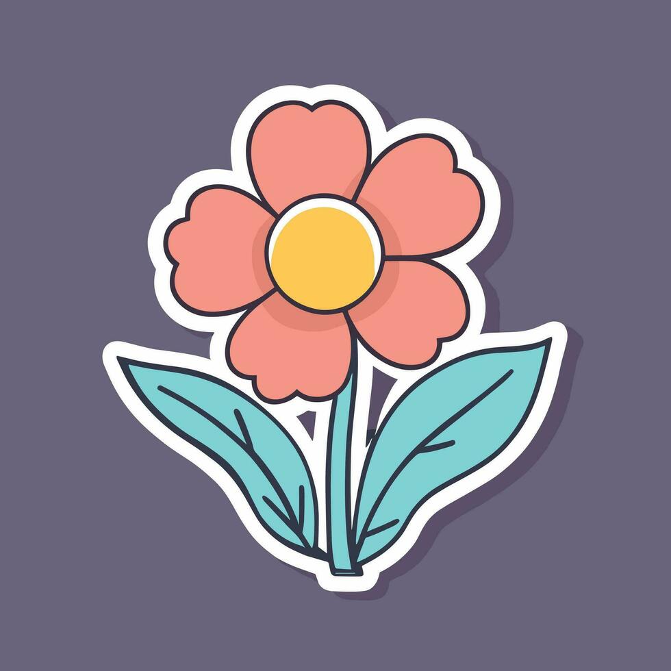 bloem tekenfilm illustratie vector sticker ontwerp