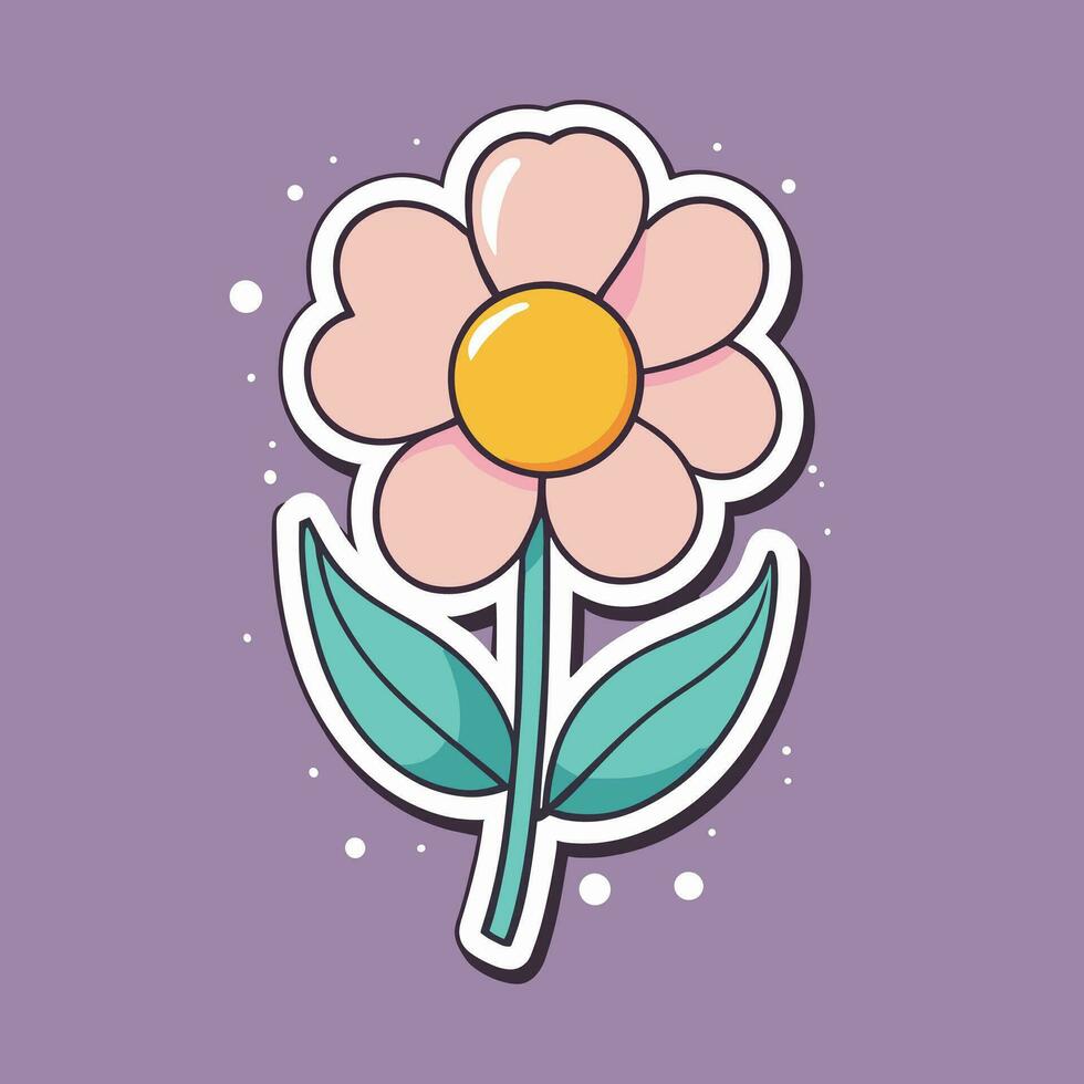 bloem tekenfilm illustratie vector sticker ontwerp