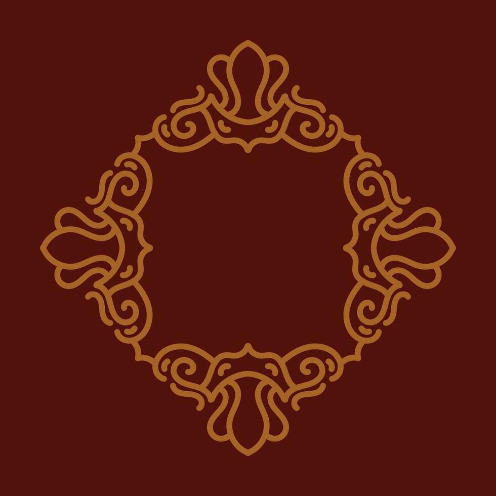 barok ontwerp element of ornament met goud kleur Aan rood achtergrond vector