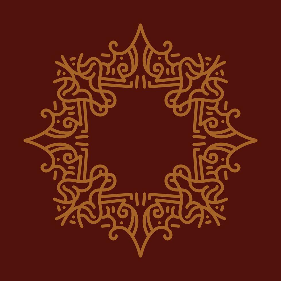 barok ontwerp element of ornament met goud kleur Aan rood achtergrond vector