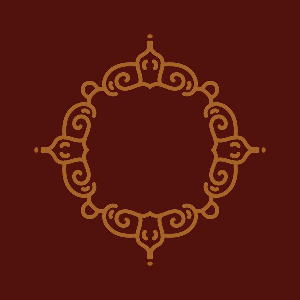 barok ontwerp element of ornament met goud kleur Aan rood achtergrond vector