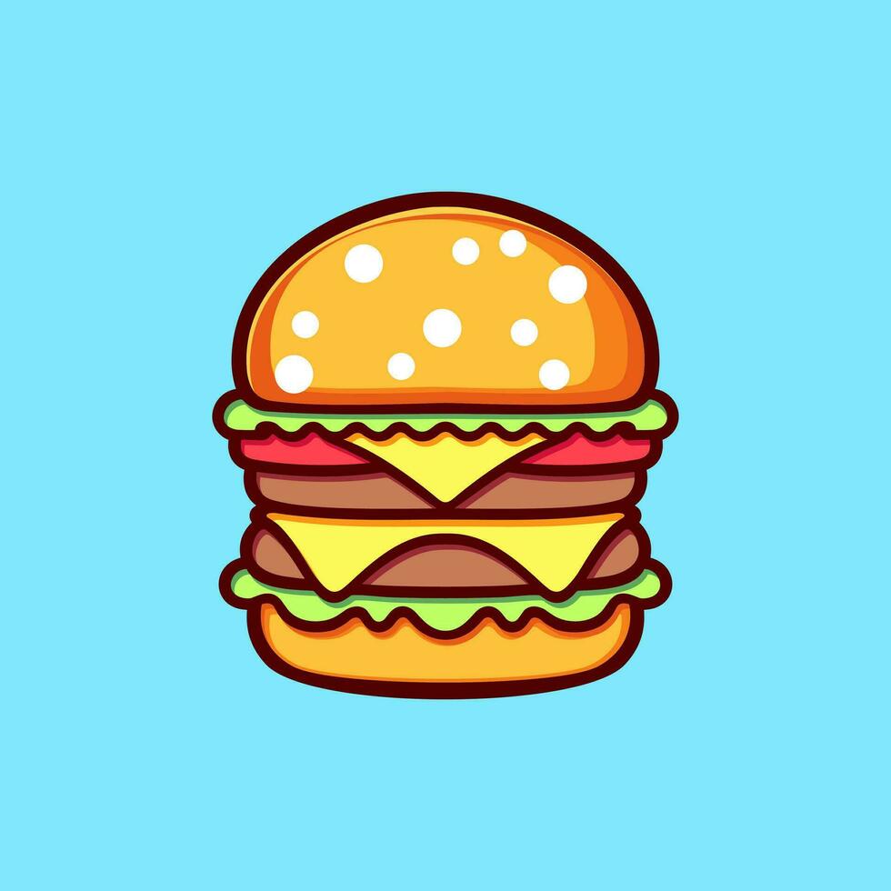 hamburger tekenfilm illustratie. vlak tekenfilm stijl vector