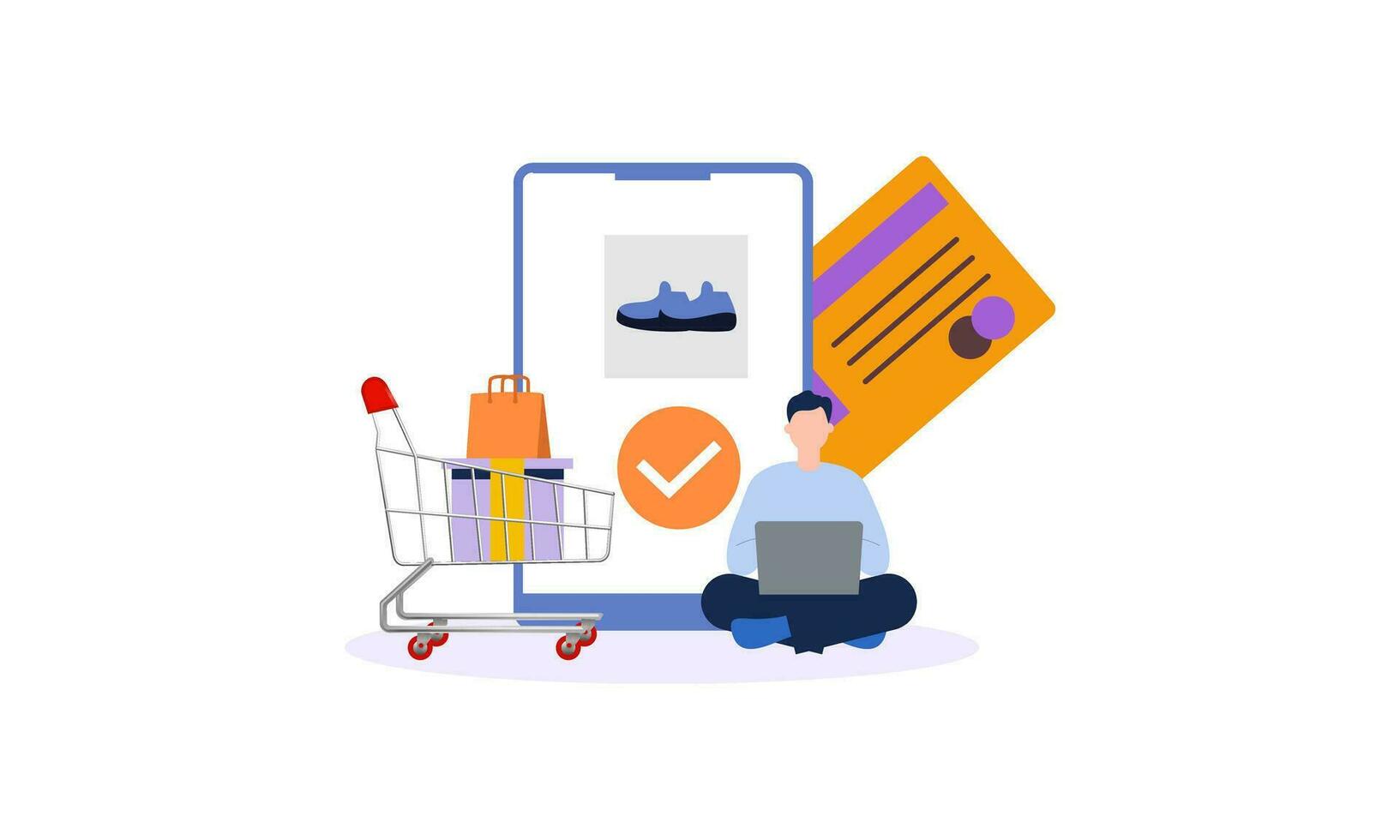 online boodschappen doen en e-commerce concept illustratie vector