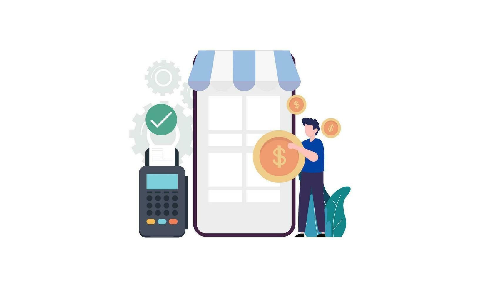 online boodschappen doen en e-commerce concept illustratie vector