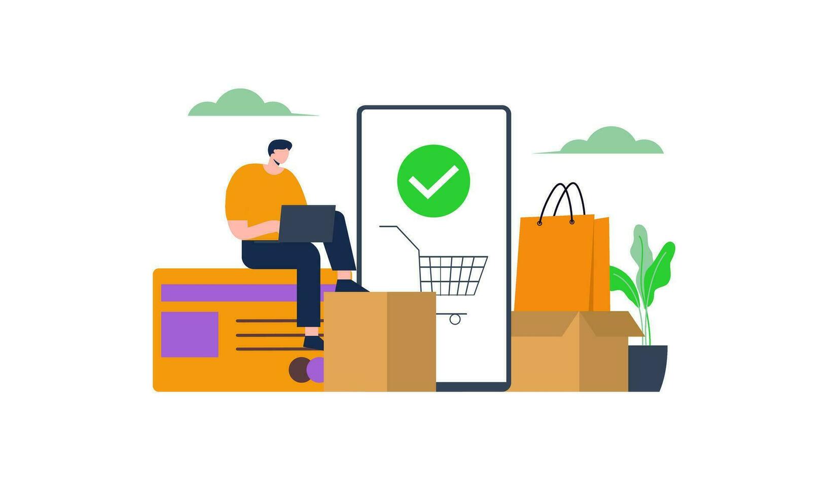 online boodschappen doen en e-commerce concept illustratie vector