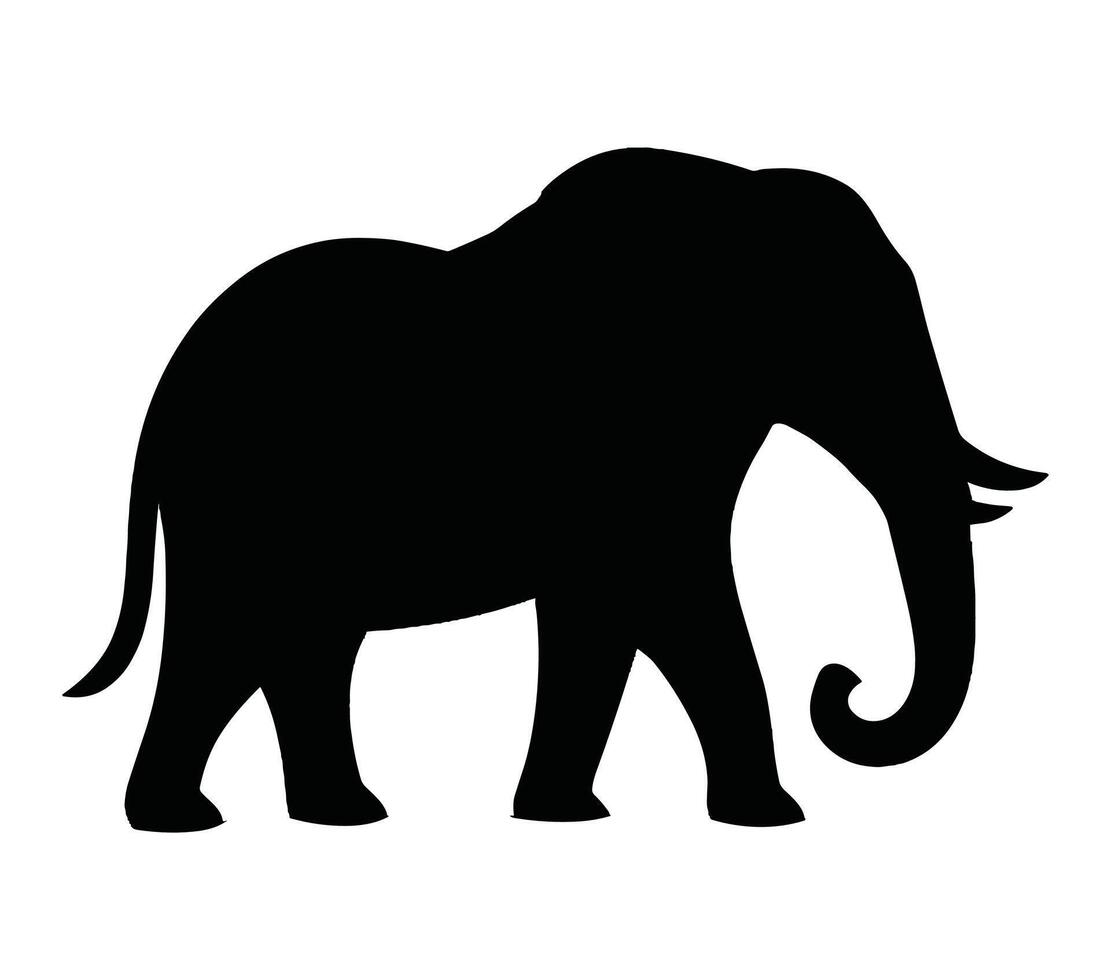 zwart en wit vector illustratie van Afrikaanse olifant.
