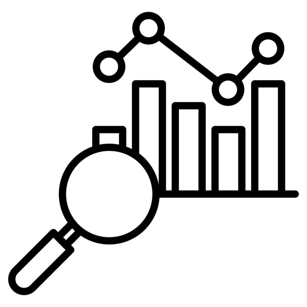 markt analyse icoon lijn vector illustratie