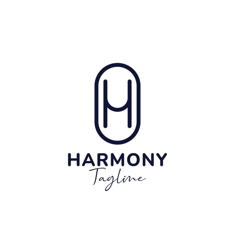 eerste brief h of harmonie logo ontwerp sjabloon vector illustratie