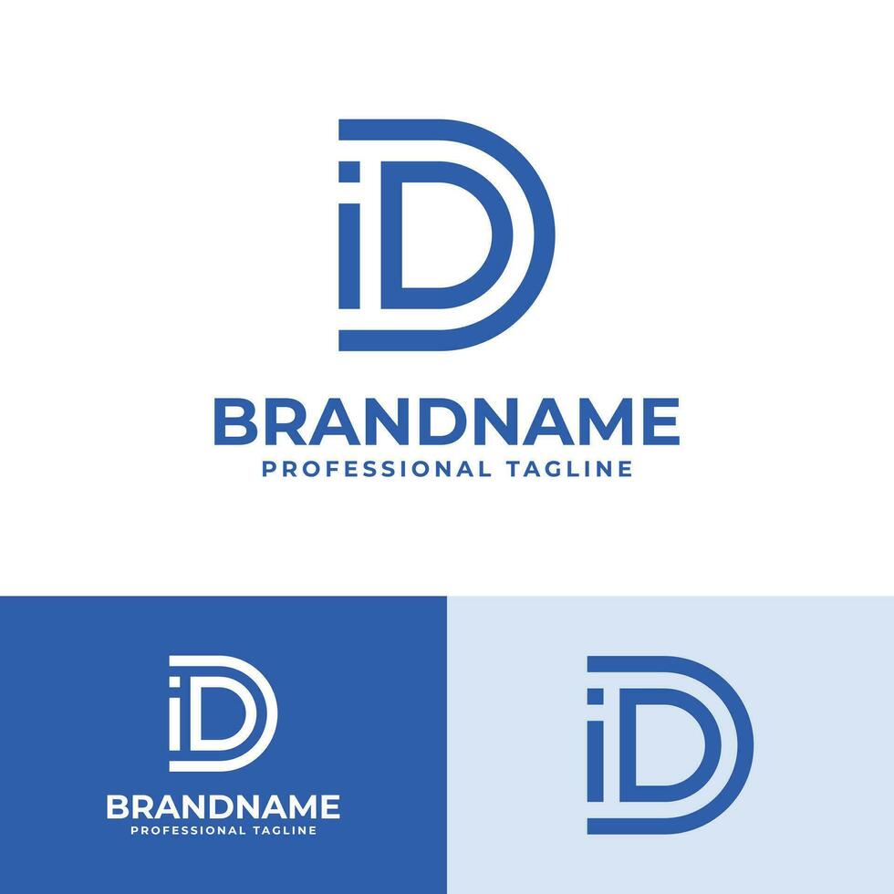 brief di modern logo, geschikt voor bedrijf met di of ID kaart initialen vector