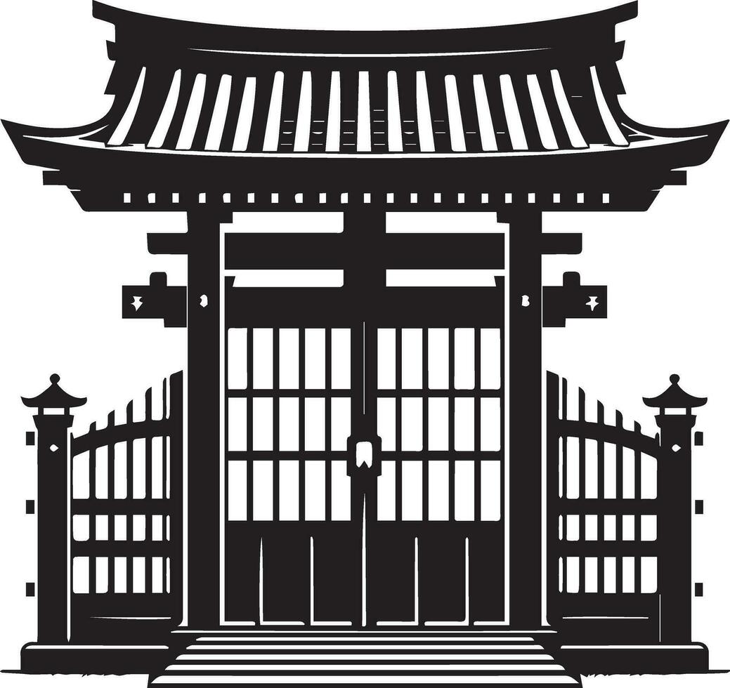 Japans stijl tempel Ingang vector