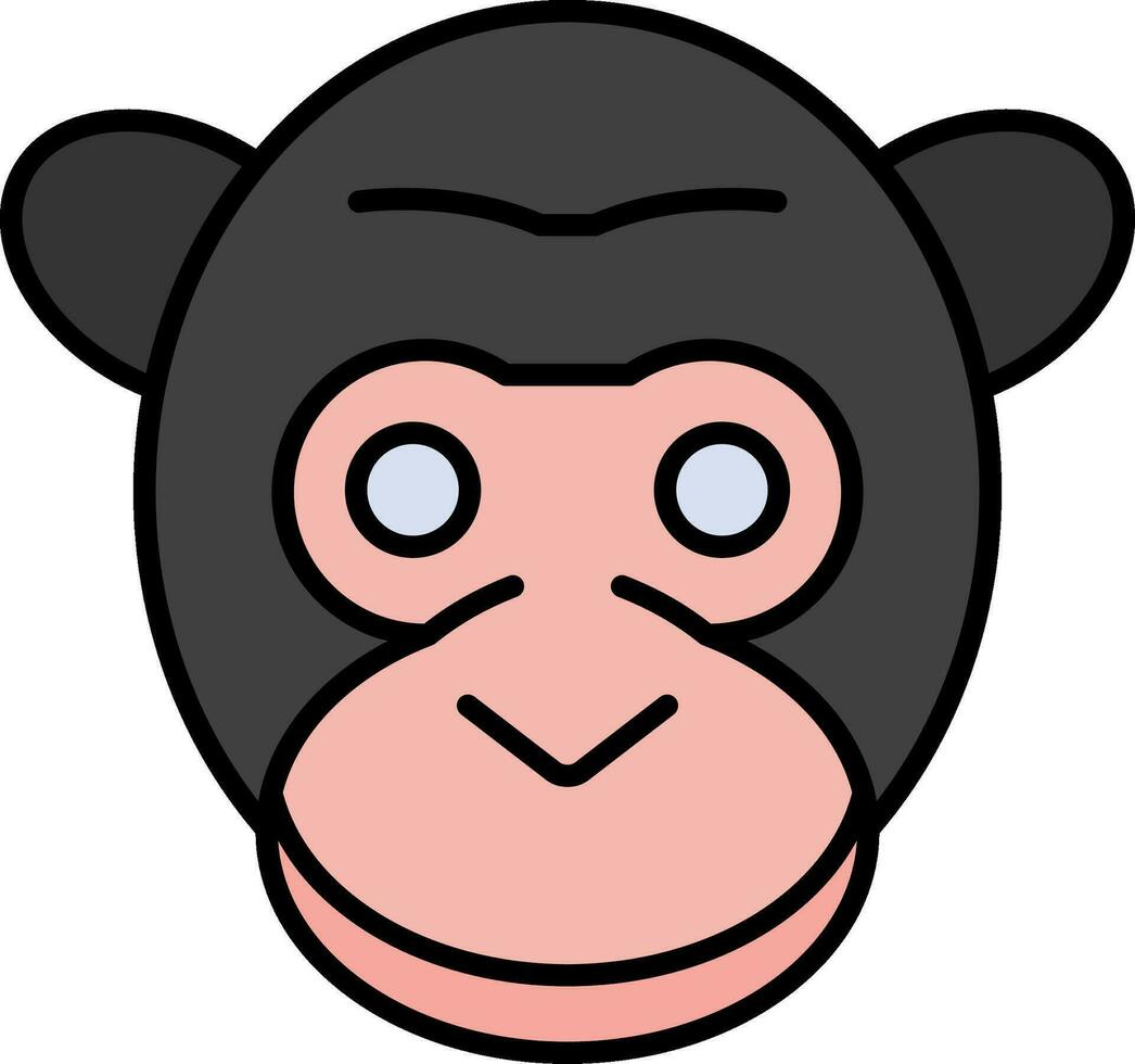gorilla lijn gevulde icoon vector