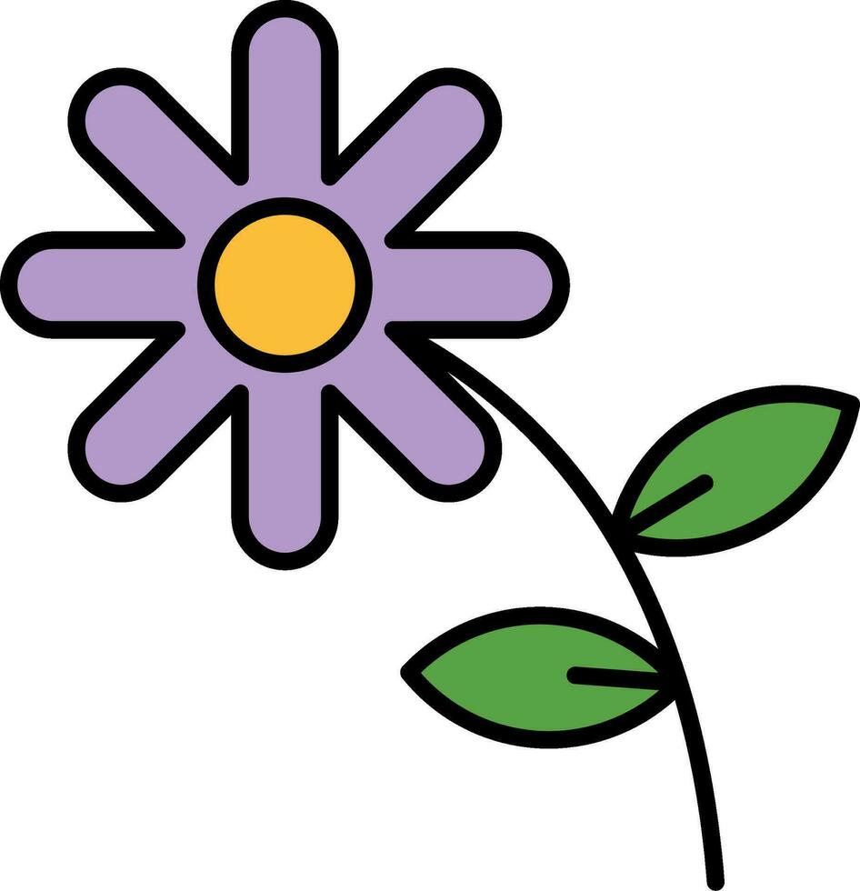 asteraceae lijn gevulde icoon vector