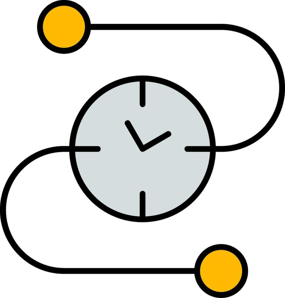 tijd lijn lijn gevulde icoon vector