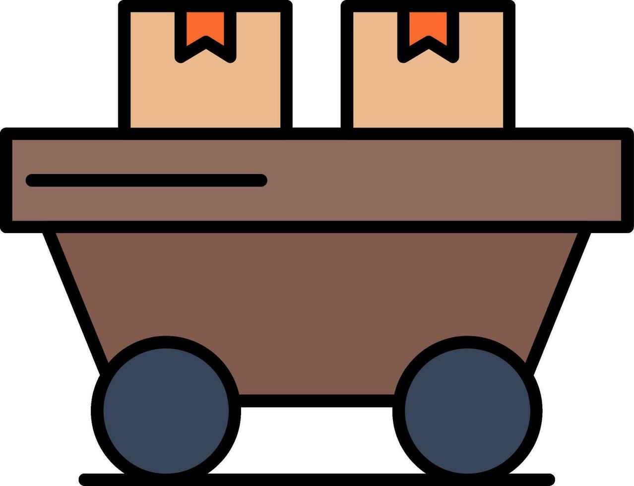 trolley lijn gevulde icoon vector