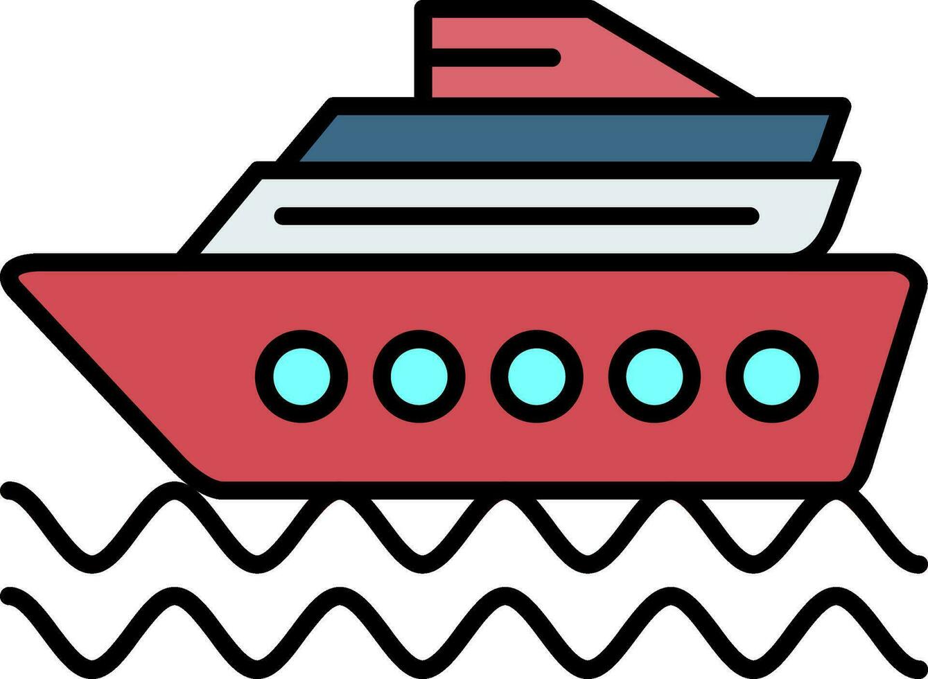 reis schip lijn gevulde icoon vector