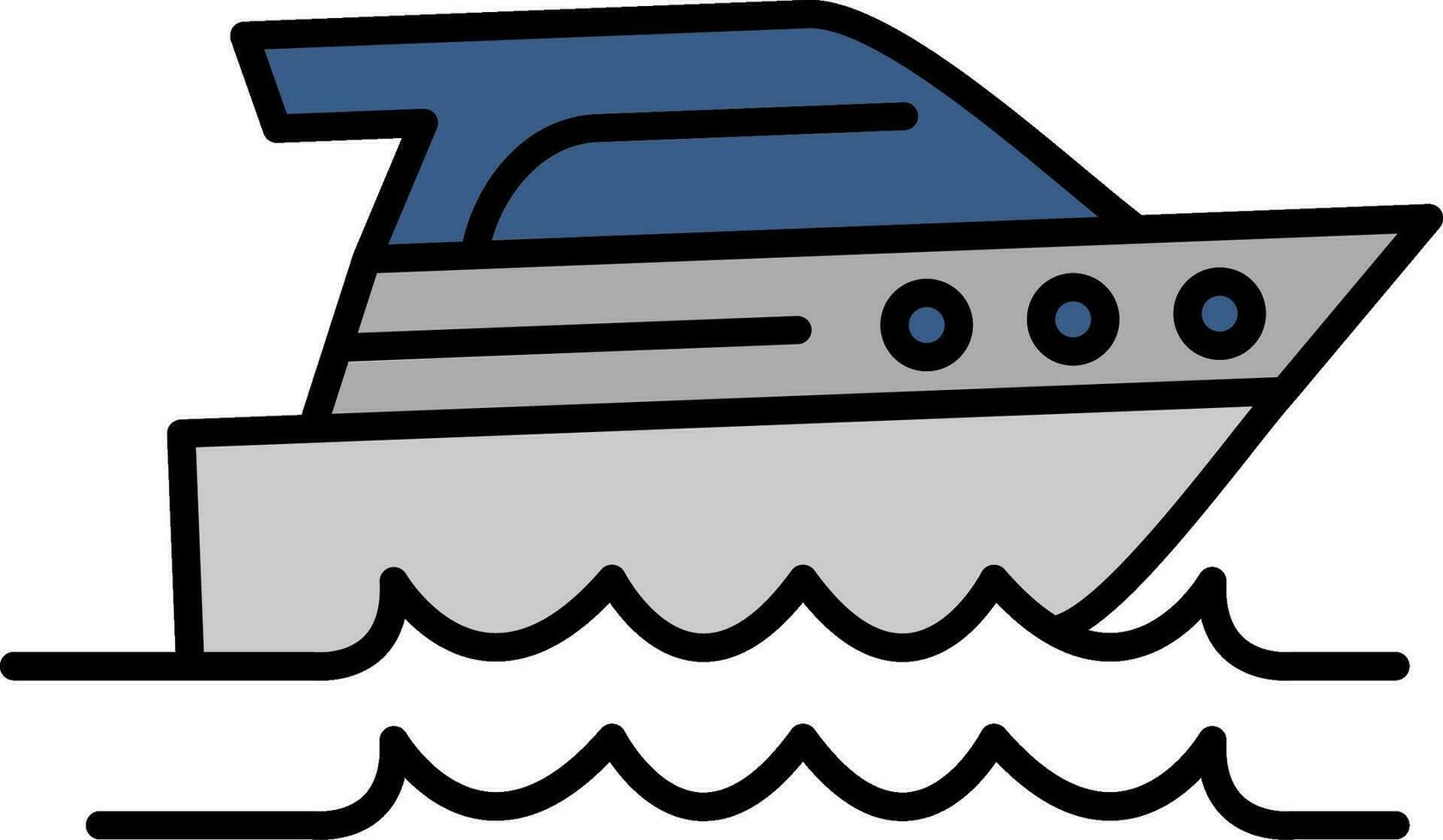 snelheid boot lijn gevulde icoon vector