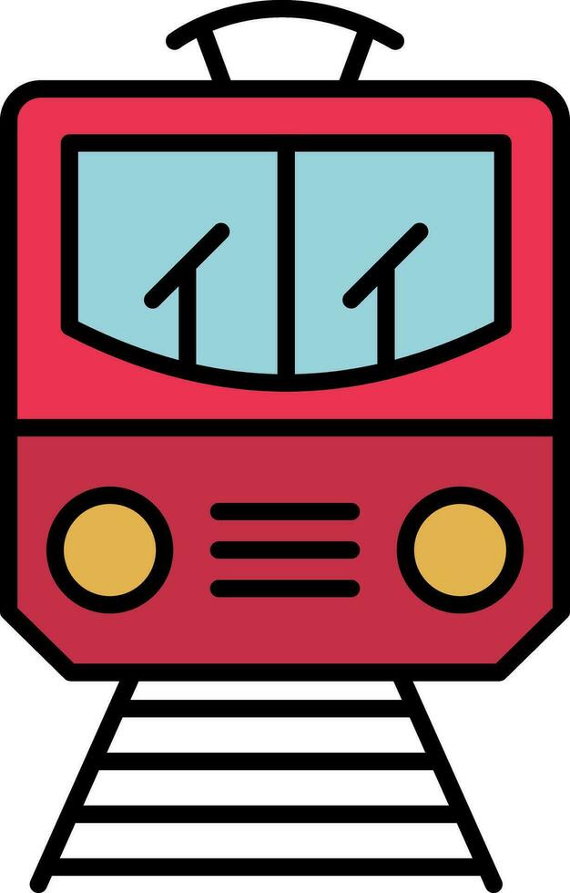 trein lijn gevulde icoon vector