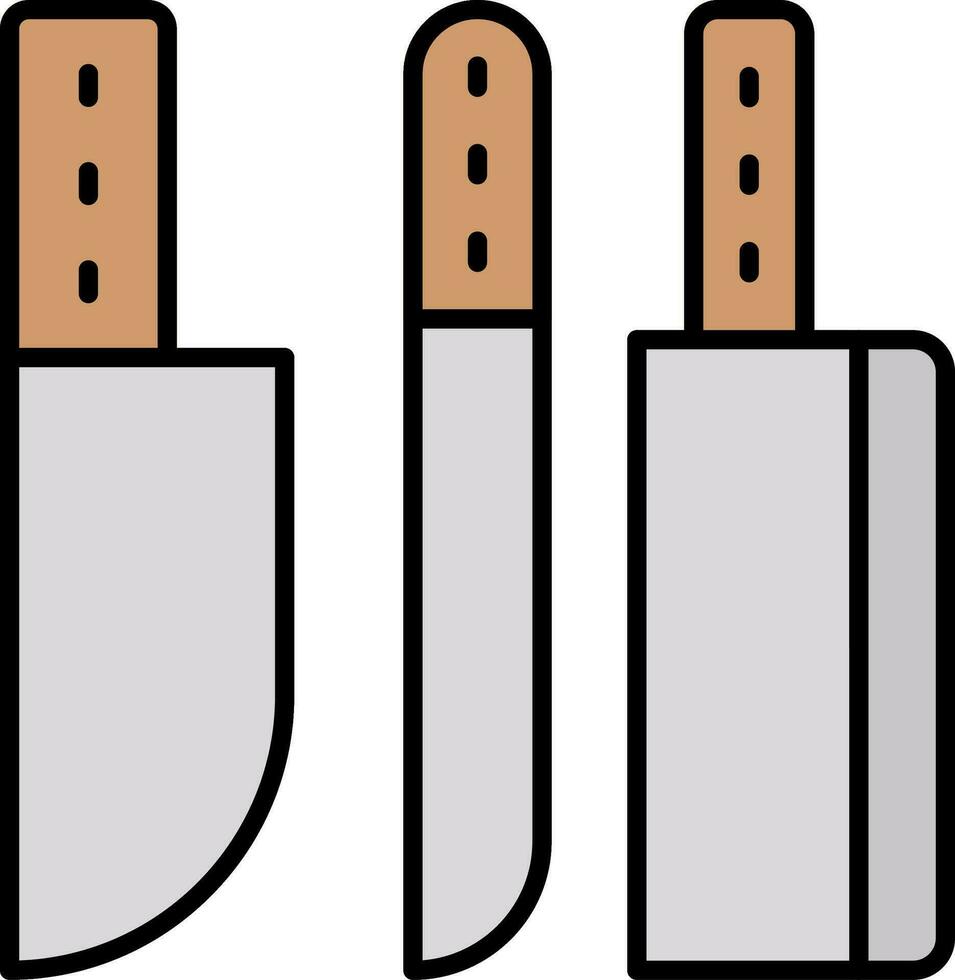 messen lijn gevulde icoon vector