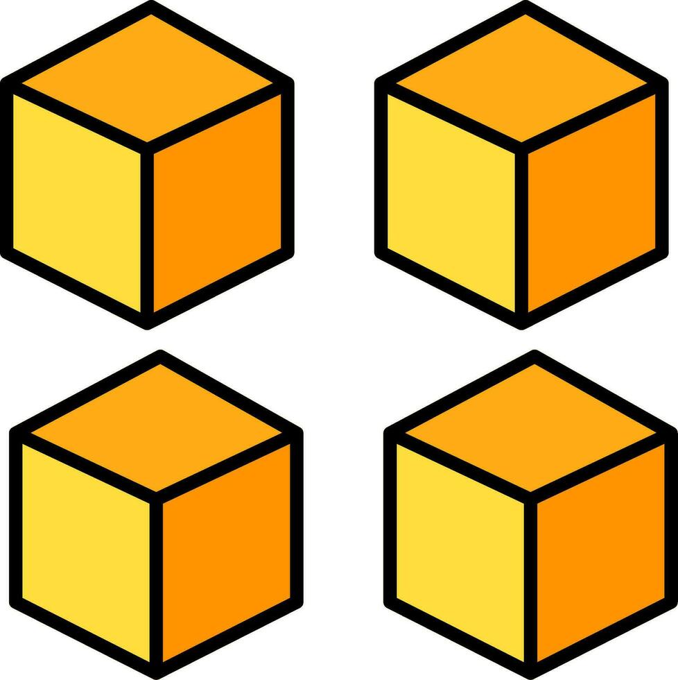 kubus lijn gevulde icoon vector