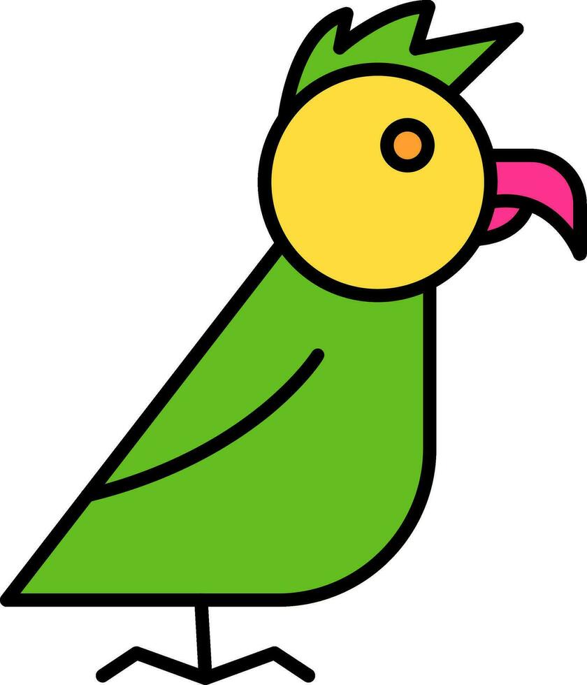 papegaai lijn gevulde icoon vector
