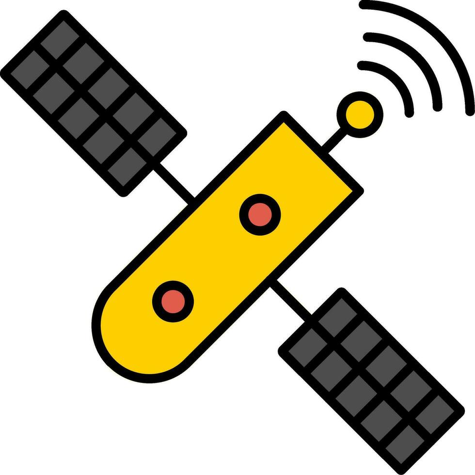 pictogram gevuld met satellietlijn vector