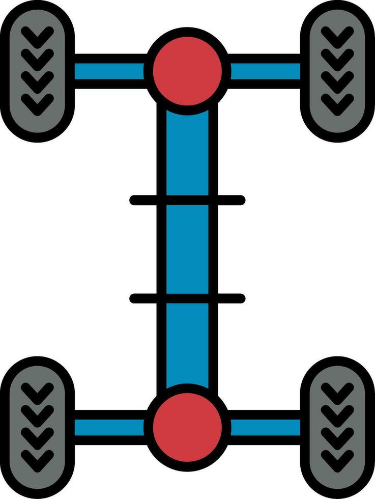 chassis lijn gevulde icoon vector