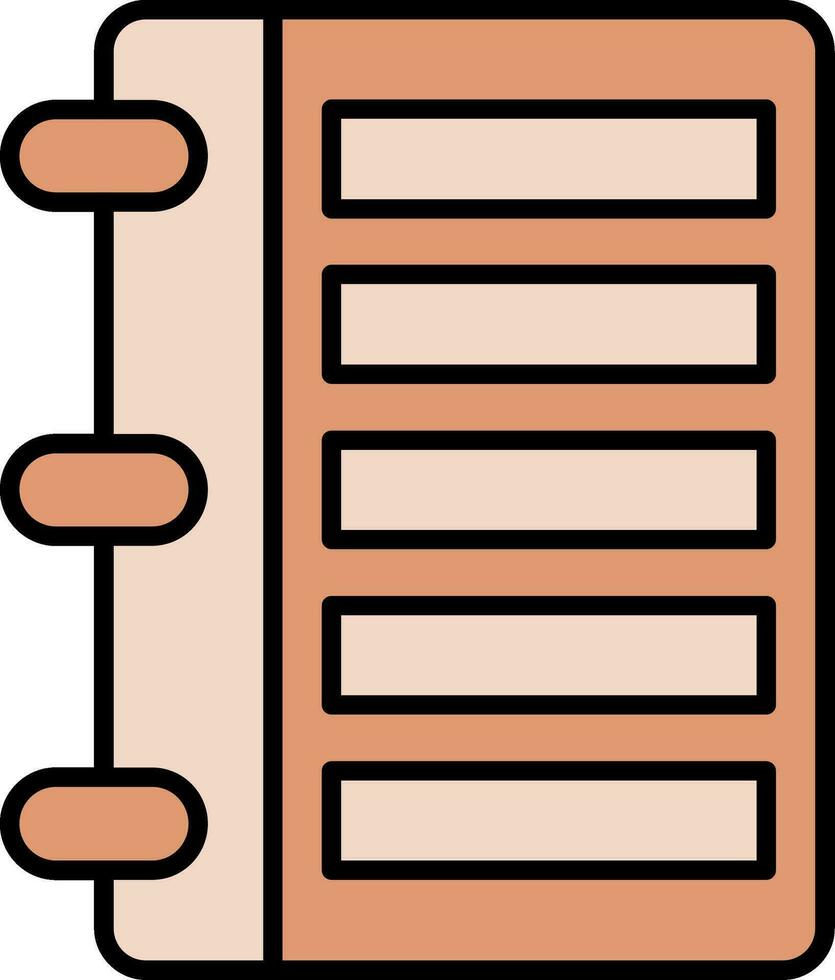 dagboek lijn gevulde icoon vector