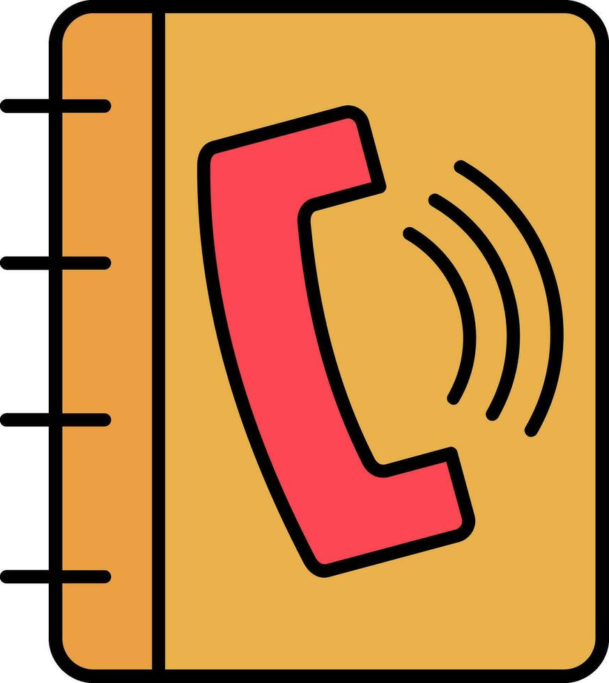 telefoonboek lijn gevuld icoon vector