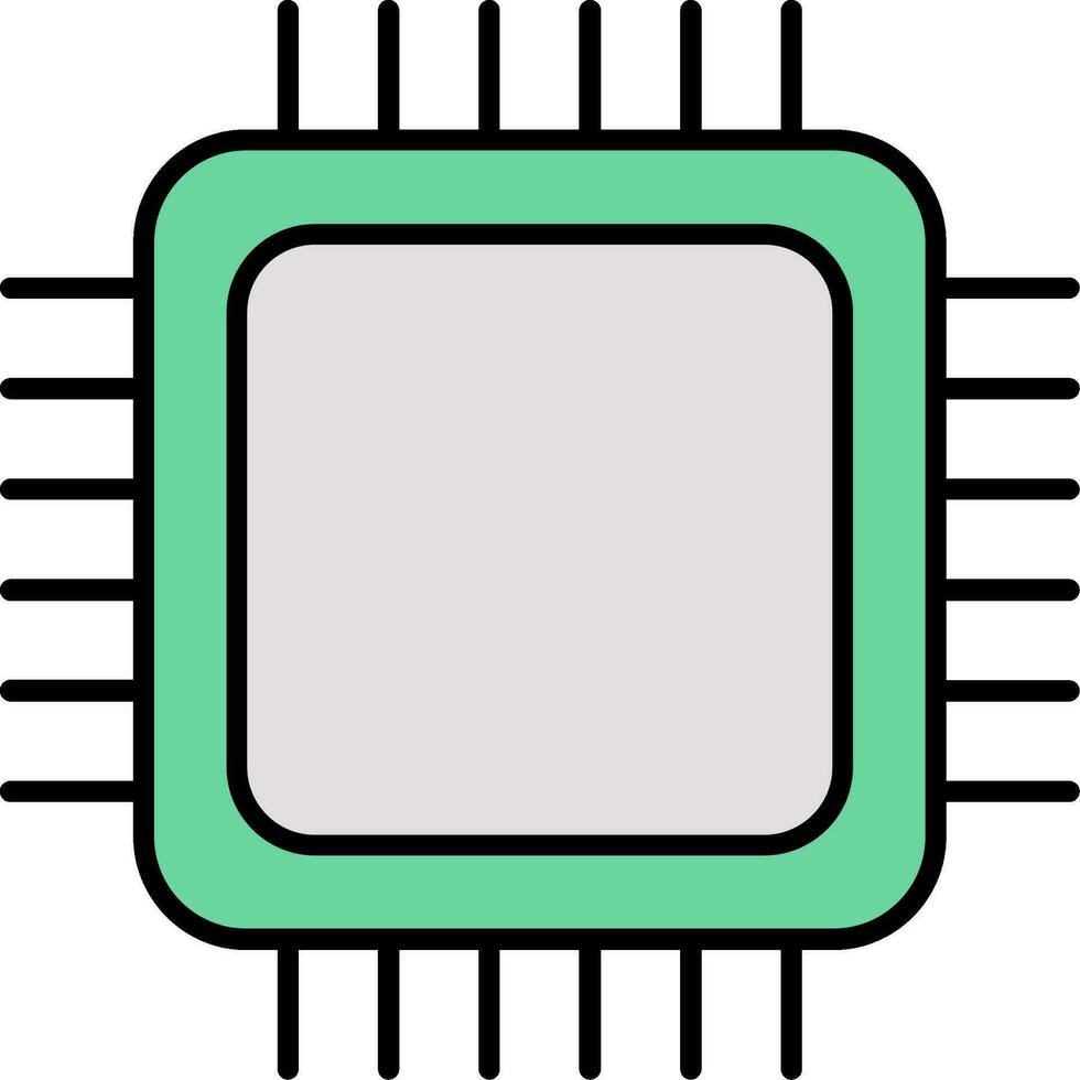 CPU lijn gevulde icoon vector