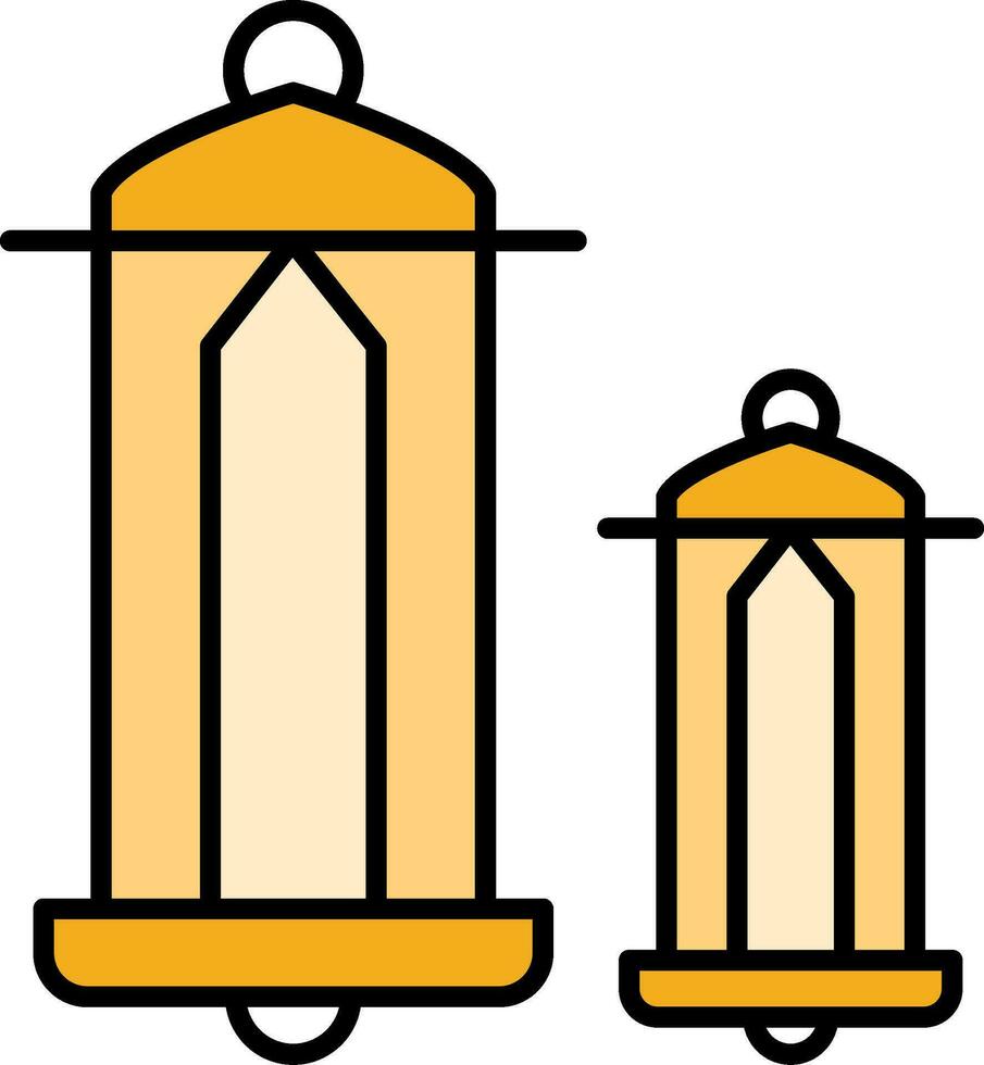 lantaarn lijn gevulde icoon vector